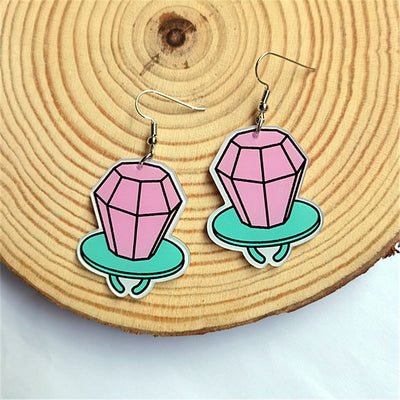 Retro Arcade Acrylic Drop Earrings for Women