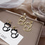 Elegant Cat Rhinestone Tassel Earrings - Long Alloy Studs for Women