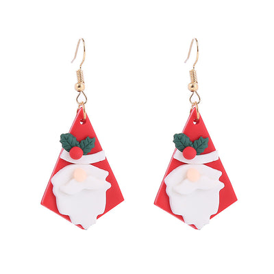 Fashion Christmas Tree Snowman Soft Clay Women'S Drop Earrings 1 Pair