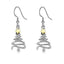 Fashion Creative Two-Tone Christmas Tree Stainless Steel Earrings