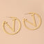 Fashion Circle Letter V Earrings