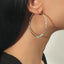 Fashion Circle Titanium Steel Inlay Rhinestones Hoop Earrings 1 Pair