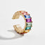 Fashion Vintage Colored Diamond C-shaped Ear Cuff Earrings