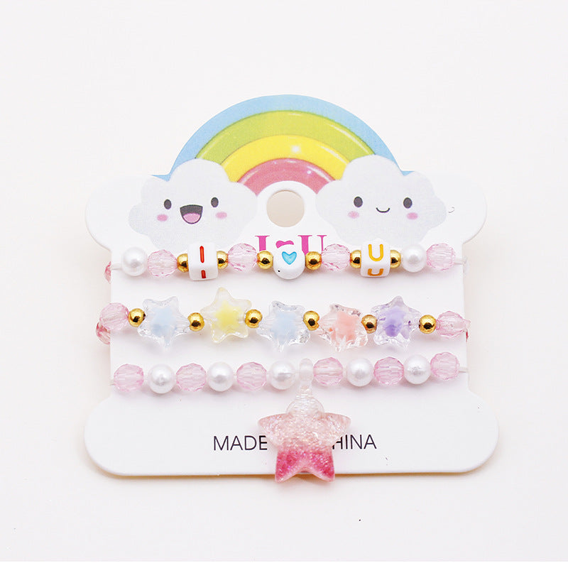 Colorful Handmade Bead Star Bracelet Set for Kids