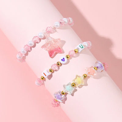 Fashion Colorful Handmade Bead Star Decor Bracelet Set