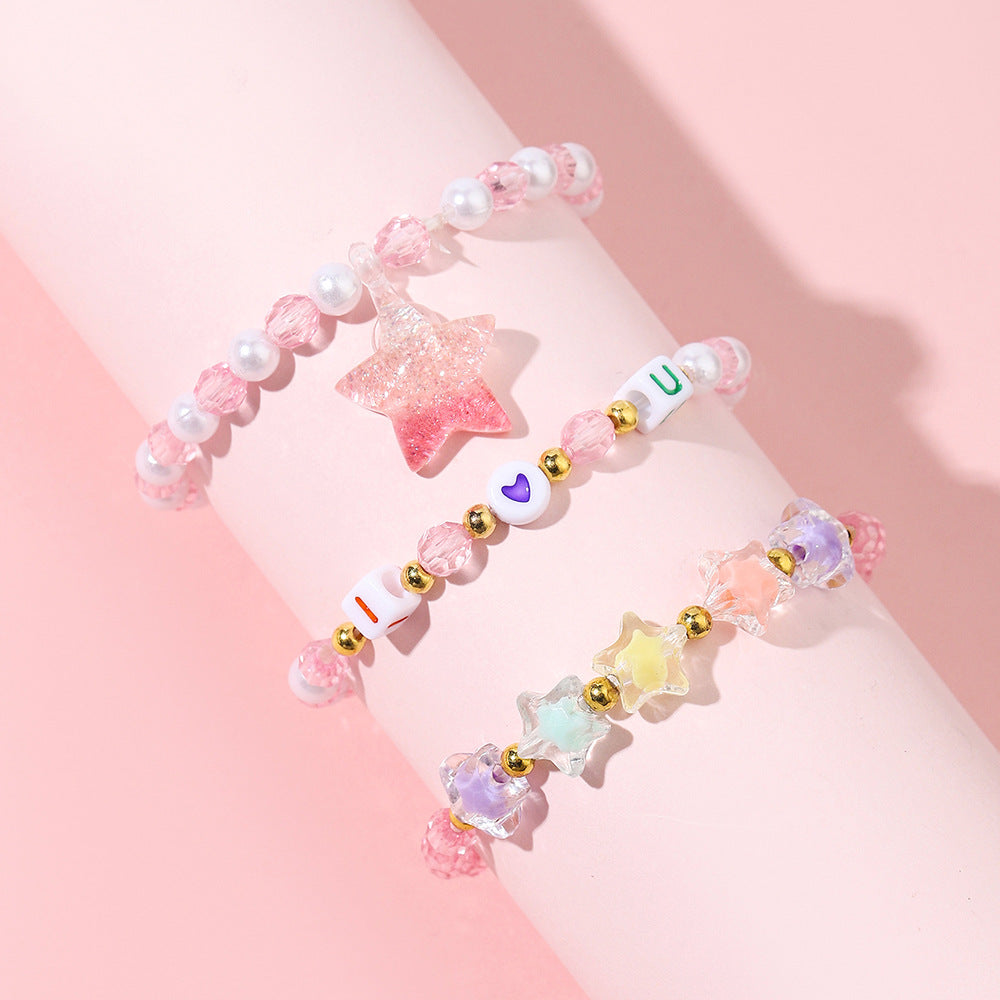 Colorful Handmade Bead Star Bracelet Set for Kids