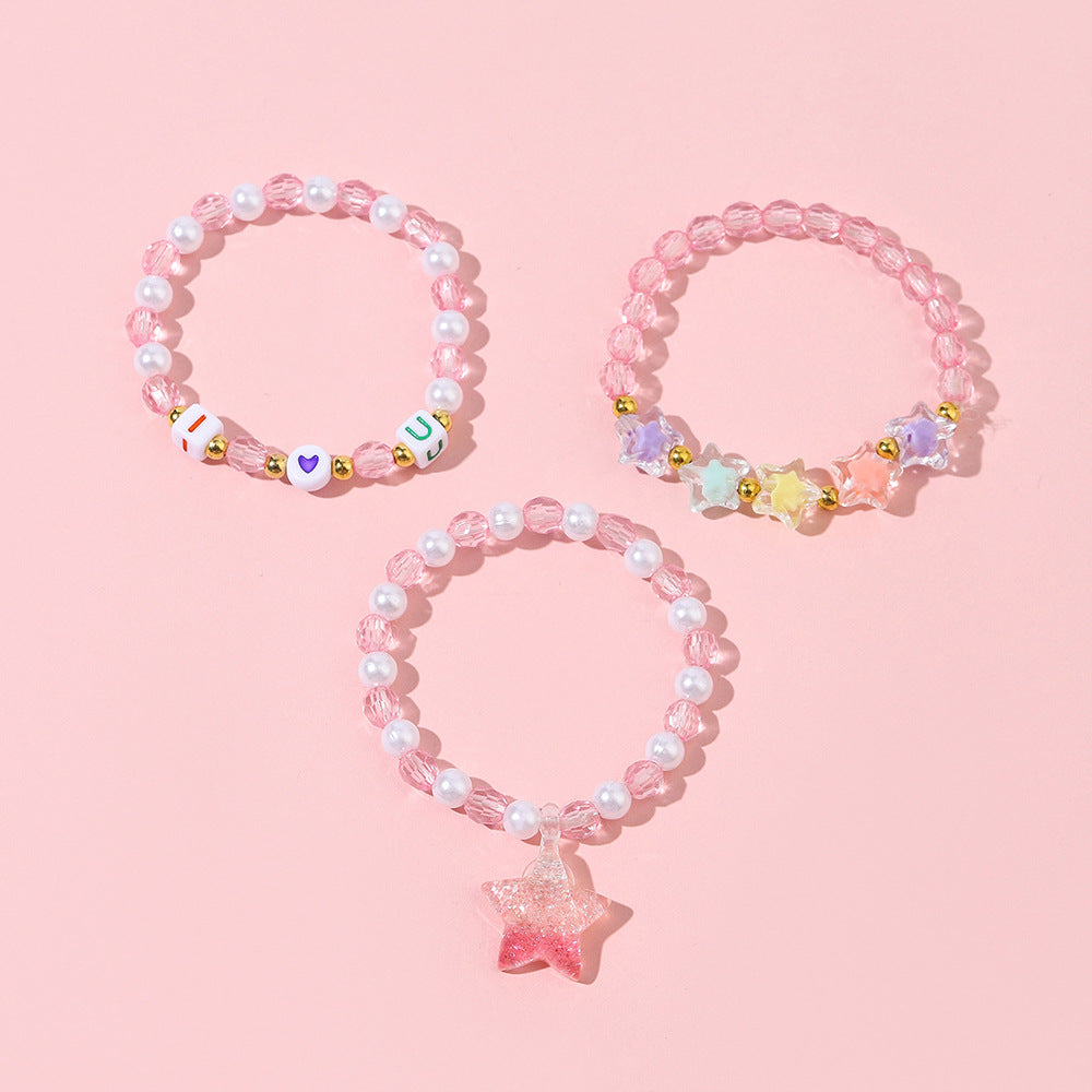 Colorful Handmade Bead Star Bracelet Set for Kids