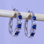 Colorful Zircon Copper Hoop Earrings with Sapphire Accents