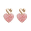 Fashion Contrast Color Alloy Heart-shaped Enamel Earrings