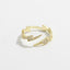 Fashion Copper Inlaid Zircon  Symmetrical Lightning Gold Ring