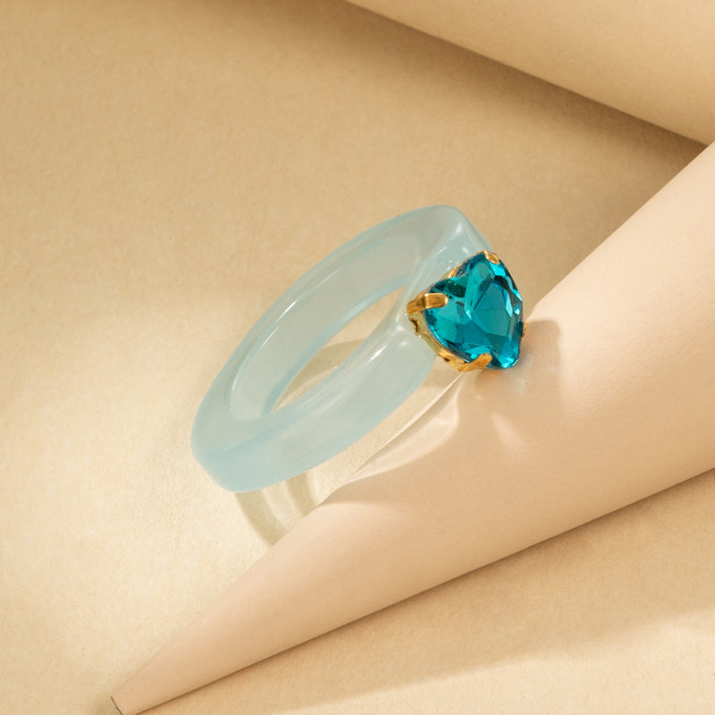 Fashion Geometric Multicolor Resin Ring for Women