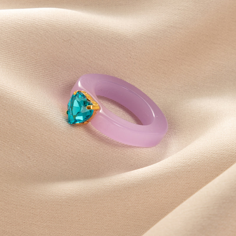 Fashion Geometric Multicolor Resin Ring for Women