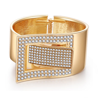 Fashion Creative Alloy Bracelet with Diamond Belt Buckle Design