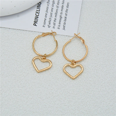 Fashion Cross Heart Shell Pearl Alloy Women's Earrings