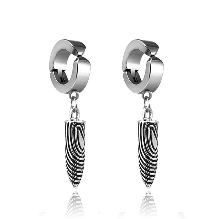 Fashion Titanium Steel Cross Tassel Ear Clips