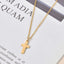 Fashion Cross Stainless Steel Gold Plated Pendant Necklace
