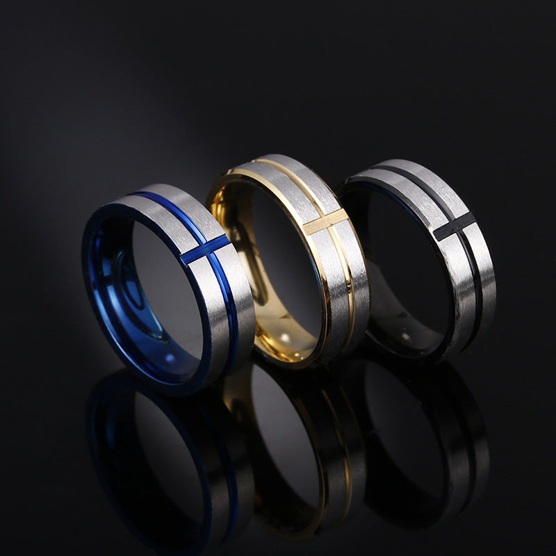 Fashion Cross Stainless Steel Ring