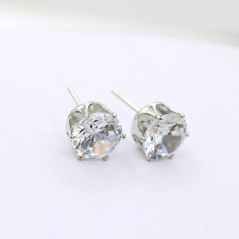 Fashion Crystal Zircon Crown Stud Earrings