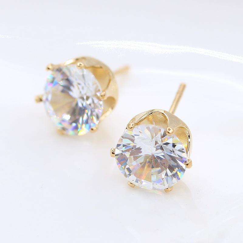 Fashion Crystal Zircon Crown Stud Earrings