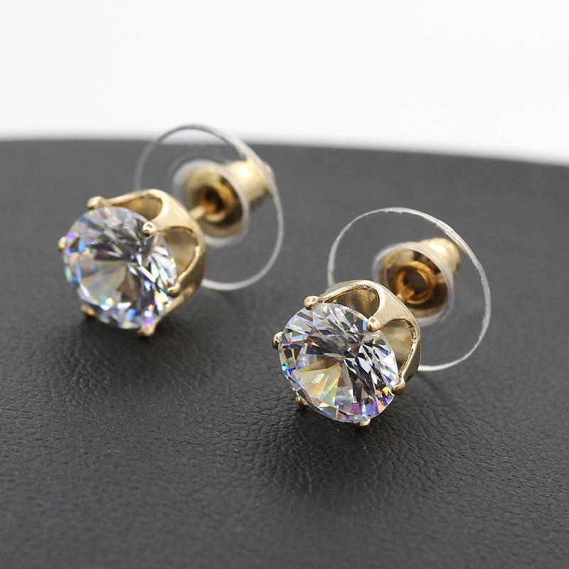 Fashion Crystal Zircon Crown Stud Earrings