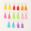 Fashion Cute Candy Color Cartoon Bear Girls' Earrings 8 Pairs Set