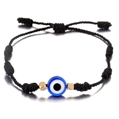Fashion Devil'S Eye Palm Alloy Glass Rope Knitting Unisex Bracelets