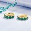Emerald Geometric 14k Gold Plated Zircon Hoop Earrings for Women