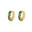 Emerald Geometric 14k Gold Plated Zircon Hoop Earrings for Women