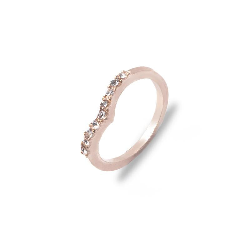 Fashion V-Shaped Diamond-Studded Pinky Ring