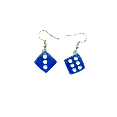 Fashion Resin Dice Drop Earrings for Women - Colorful Transparent Design