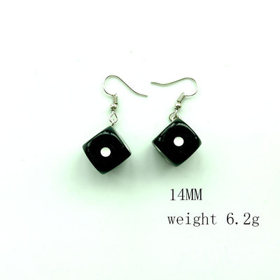 Fashion Resin Dice Drop Earrings for Women - Colorful Transparent Design