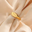 18K Gold Plated Stainless Steel Oval Number Ring for Women