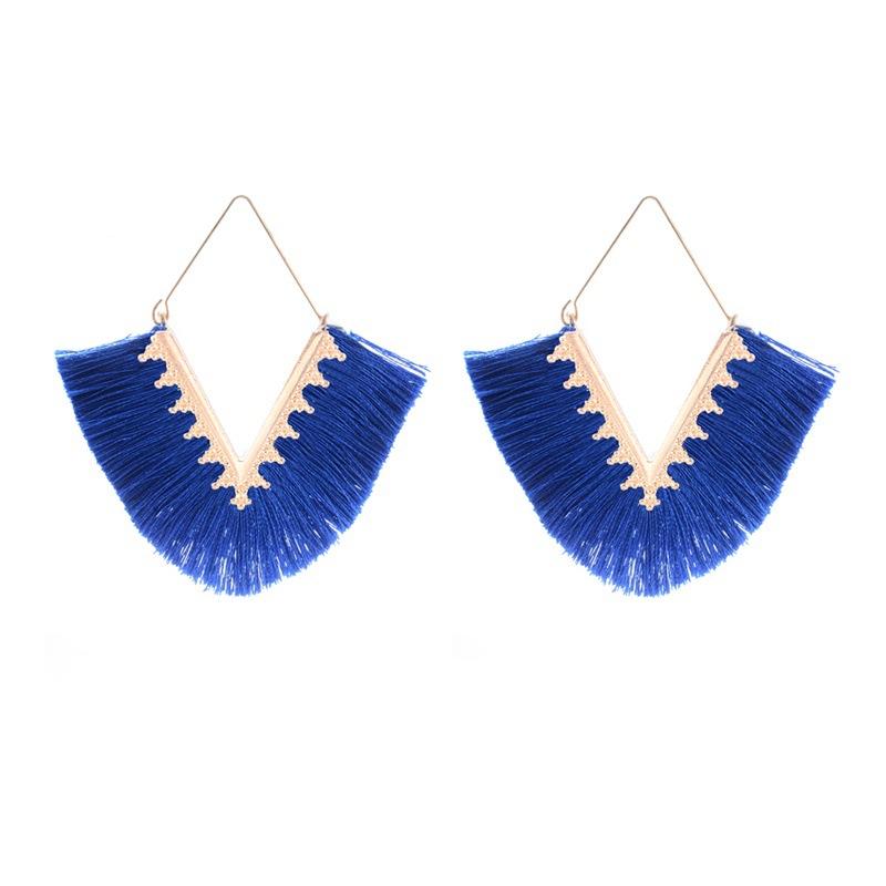 Fashion Exaggerated Geometric Tassel Earrings NHDP149052