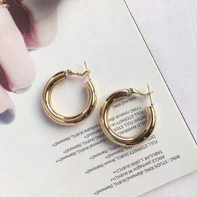 Fashion Exaggerated Simple Circle Metal Sequin Earrings for Women