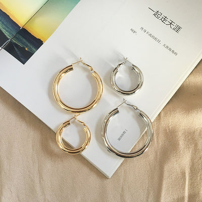 Fashion Exaggerated Simple Circle Metal Sequin Earrings for Women