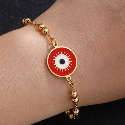 Fashion Eye Stainless Steel Bracelets Dripping Oil Plating No Inlaid Stainless Steel Bracelets