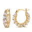 Fashion Zircon Inlaid Copper Lace U-Shaped Earrings