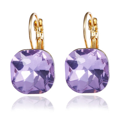 Fashion Geometric Alloy Inlay Artificial Gemstones Women'S Drop Earrings 1 Pair