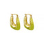 Geometric U-Shape Colorful Jelly Hoop Earrings - Minimalist Design