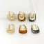 Geometric U-Shape Colorful Jelly Hoop Earrings - Minimalist Design