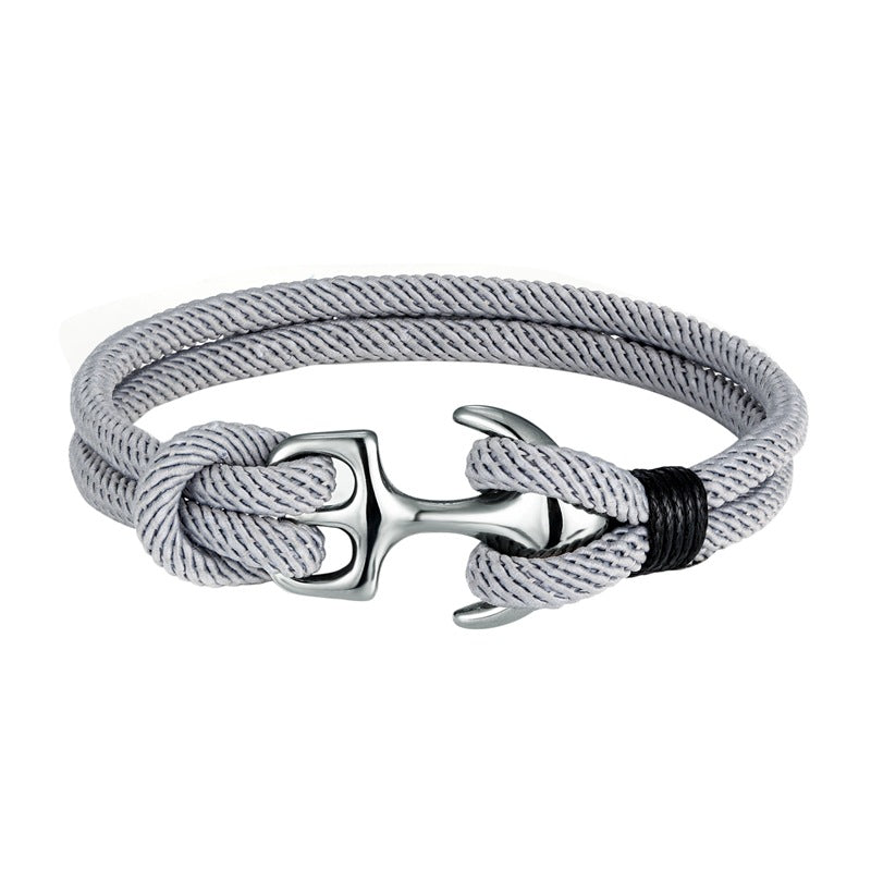 Fashion Geometric Anchor Titanium Steel Knitting Metal Bracelets