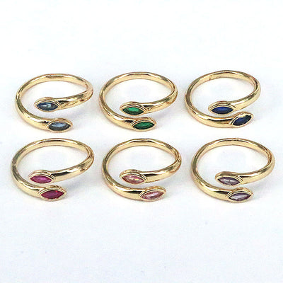 Geometric Gold Plated Zircon Open Ring - Vintage Style Adjustable Copper Ring for Women