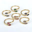 Geometric Gold Plated Zircon Open Ring - Vintage Style Adjustable Copper Ring for Women