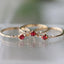 18K Gold Plated Geometric Zircon Ruby Ring for Women - Fashion Engagement Band