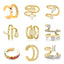 Fashion Geometric Zircon Double Layer Ear Cuff - 18K Plated Copper Clip-On Earrings