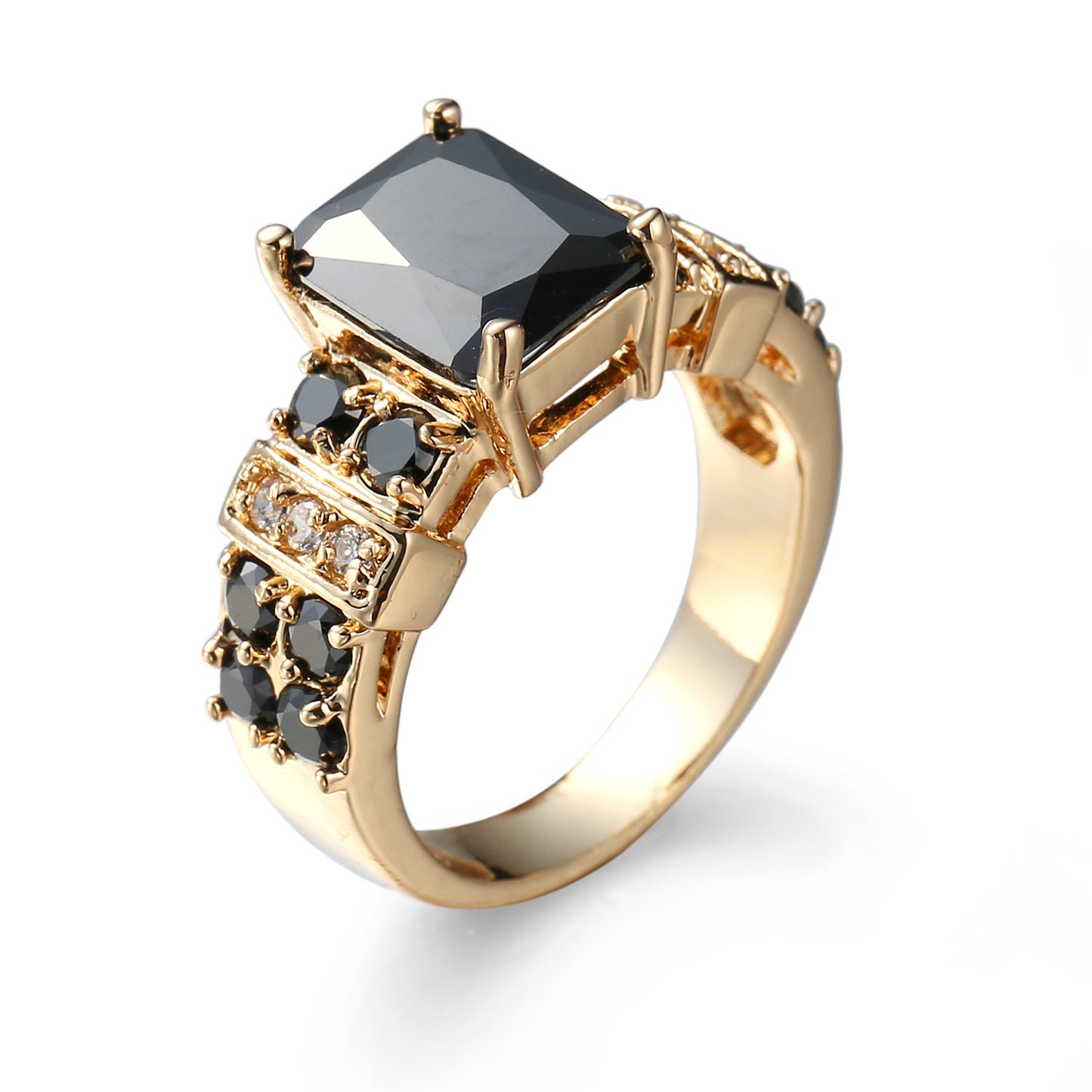 Fashion Geometric Zircon Plated Copper Ring - Colorful Punk Style Jewelry