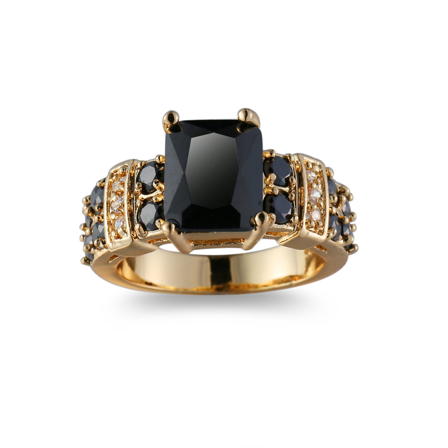 Fashion Geometric Zircon Plated Copper Ring - Colorful Punk Style Jewelry