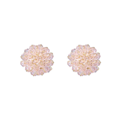 Fashion Geometric Crystal Flower Beaded Transparent Resin Earrings