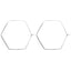 Geometric Hexagon Alloy Hoop Earrings for Women