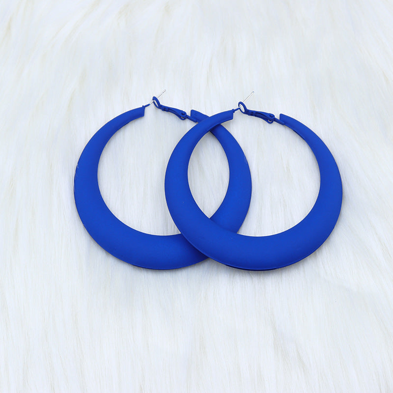 Fashion Geometric Metal Spray Paint Women'S Hoop Earrings 1 Pair